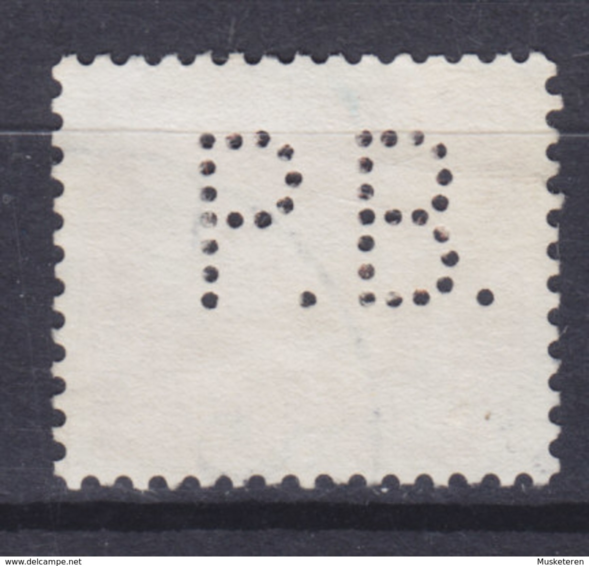 Denmark Perfin Perforé Lochung (P09) 'P.B.' P. Bjørnbak's Konvolutfabrik, København (2 Scans) - Abarten Und Kuriositäten