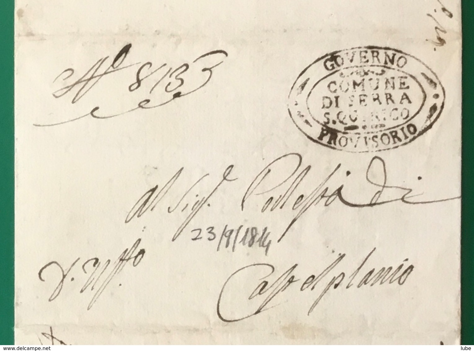 1814. SERRA SAN QUIRICO GOVERNO PROVVISORIO PER CASTELPLANIO - 1. ...-1850 Prephilately