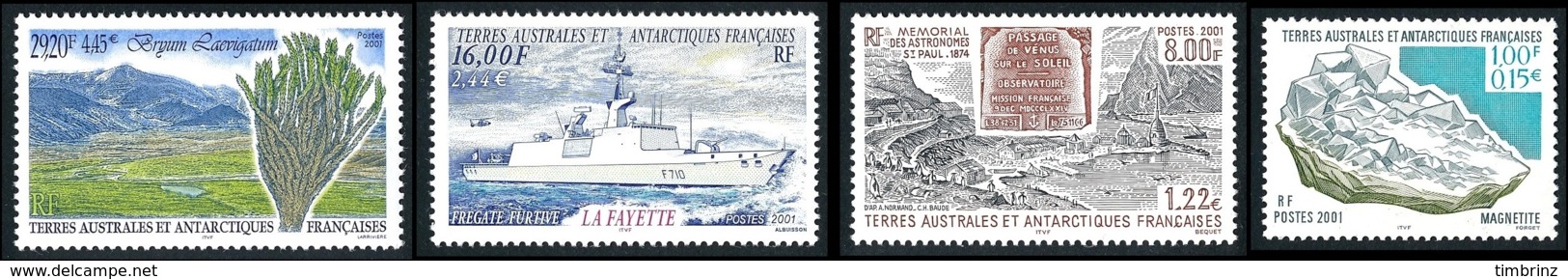 TAAF Année Complète 2001  (NEUF ** MNH) :  Yv. 287 à 321 Dont 2 BF Et CARNET DE VOYAGE C308 (49 Tp)  ..Réf.TAF21056 - Volledig Jaar