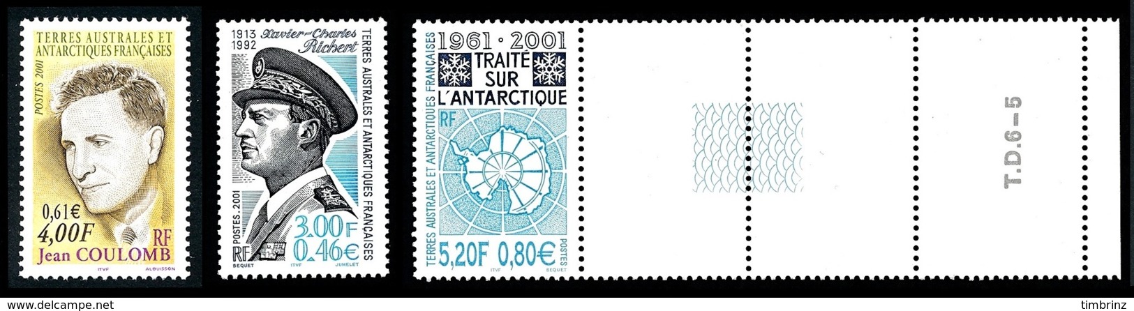 TAAF Année Complète 2001  (NEUF ** MNH) :  Yv. 287 à 321 Dont 2 BF Et CARNET DE VOYAGE C308 (49 Tp)  ..Réf.TAF21056 - Volledig Jaar