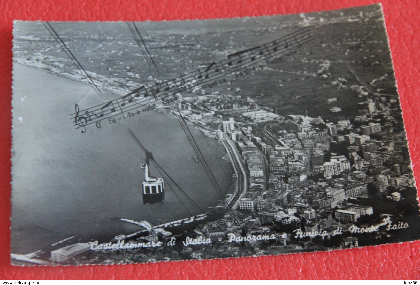 Castellammare Di Stabia La Funivia Con Frase Poesia Del Mossuto 1962 - Castellammare Di Stabia