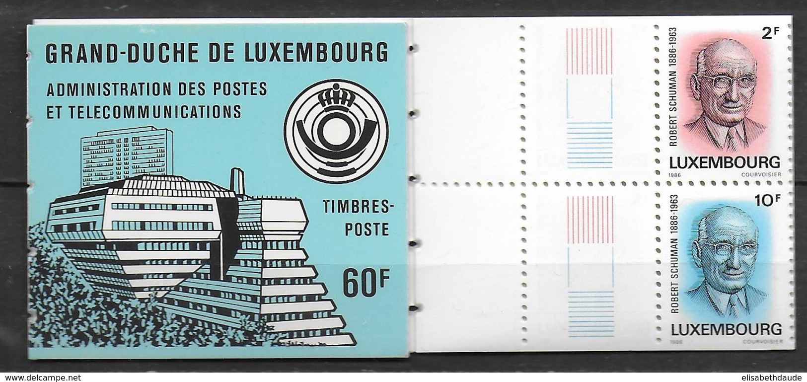 LUXEMBOURG - 1986 - CARNET COMPLET (BLEU) YVERT N° 1106/1107 ** MNH - - Postzegelboekjes