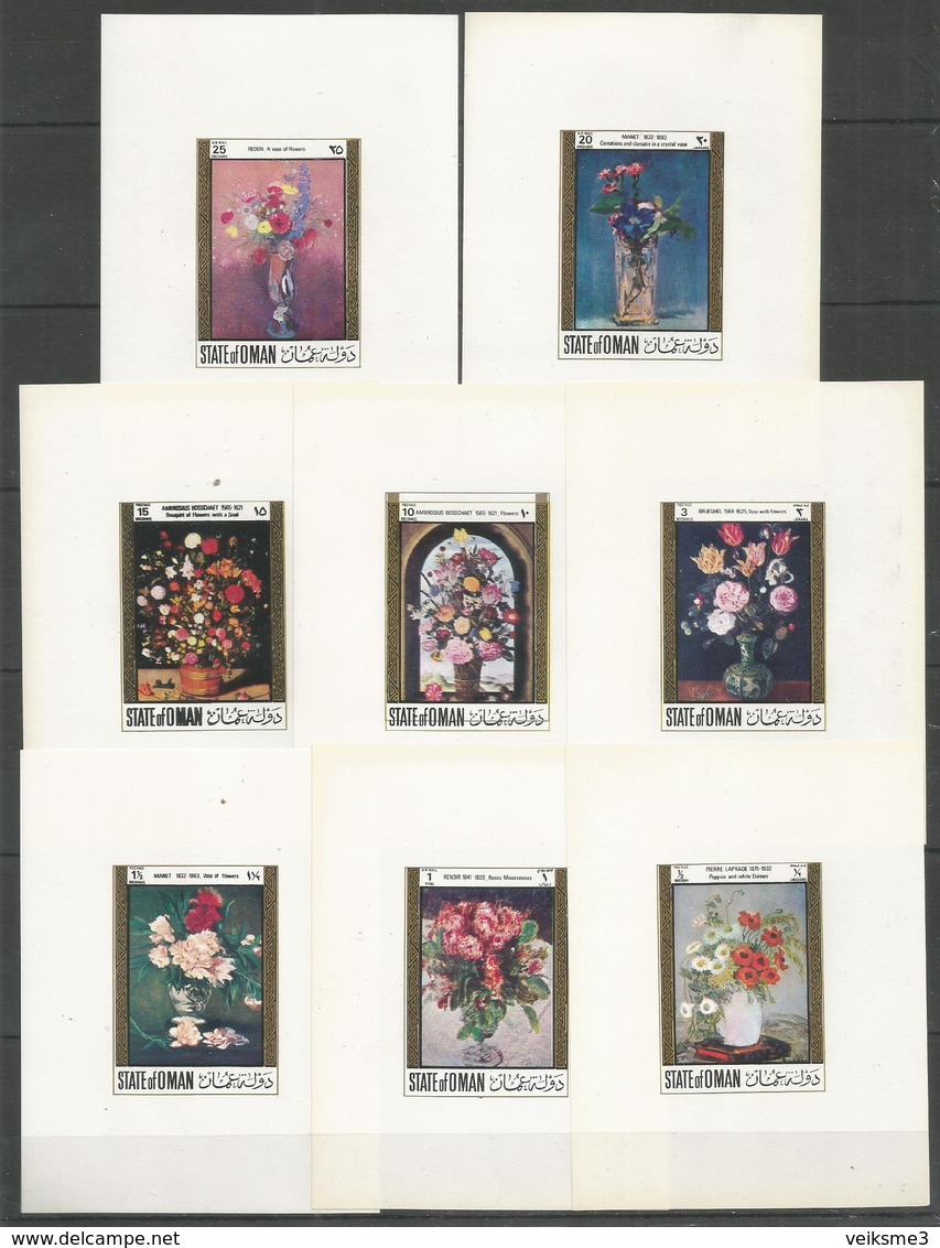 STATE OF OMAN - MNH - Art - Painting - Flowers - Imperf. - Deluxe - Autres & Non Classés