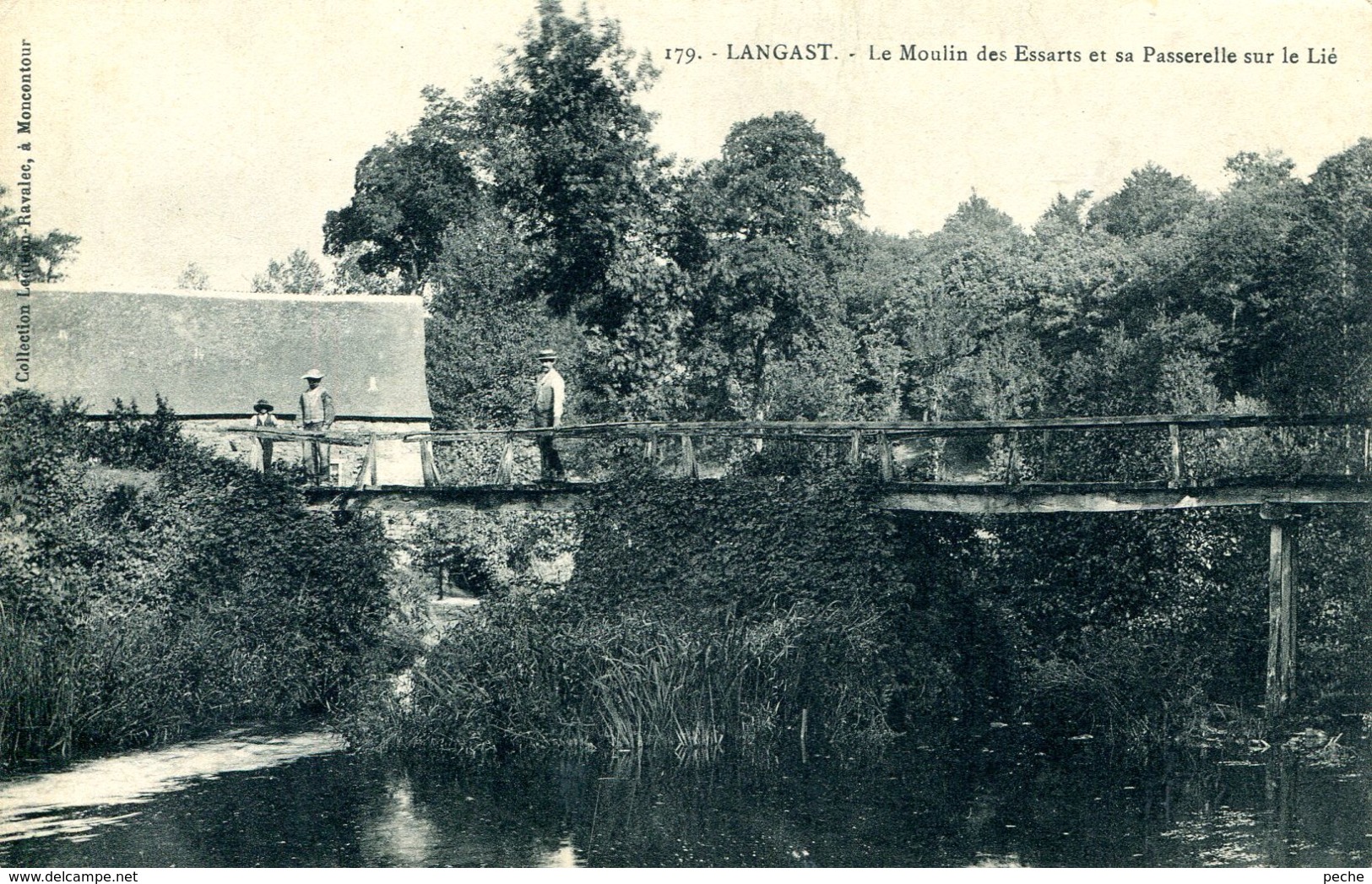 N°7167 -cpa Langast -le Moulin Des Essarts Et Sa Passerelle Sur Le Lié- - Wassermühlen