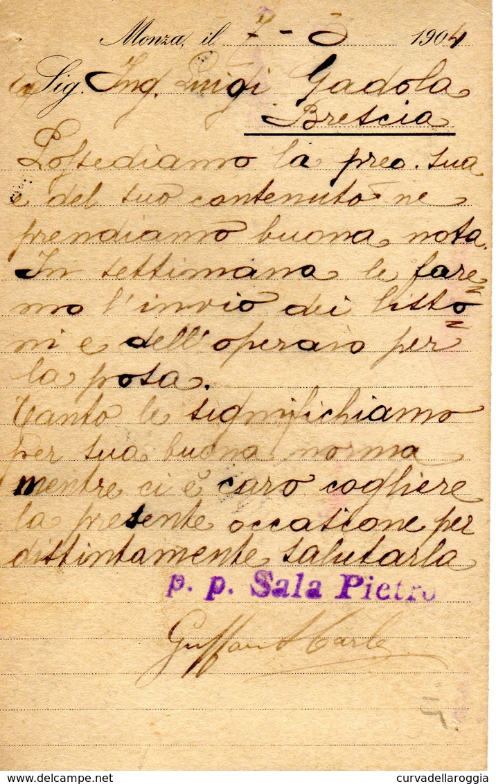 MONZA E BRIANZA - MONZA - DITTA PIETRO SALA - COMMERCIO LEGNAMI E LAVORAZIONE MECCANICA DEL LEGNO - N 016 - Monza