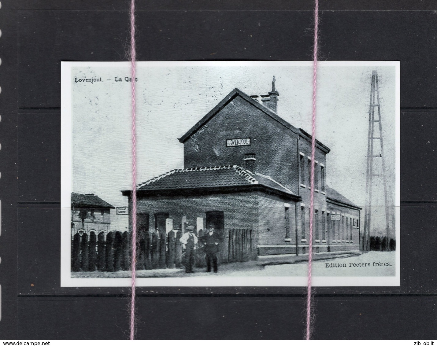 PHOTO DE CARTE POSTALE ANCIENNE  LOVENJOUL BIERBEEK Vlaamse Brabant STATIE  GARE - Bierbeek