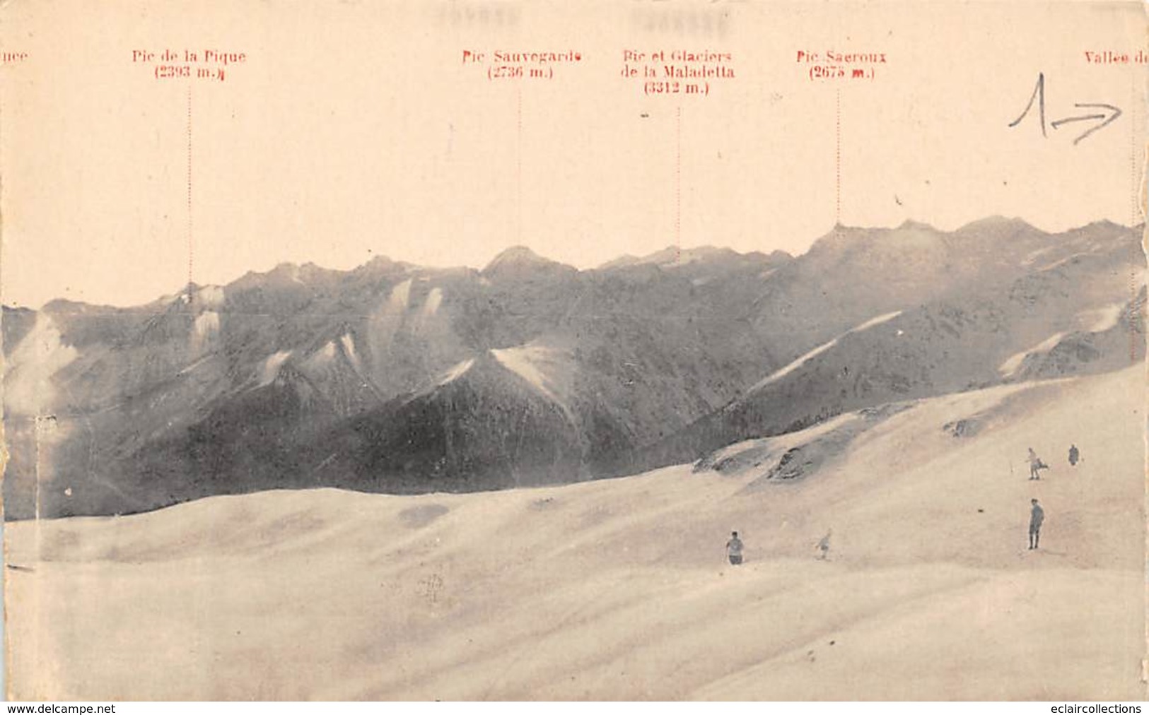 Non Classé        31       4 Cartes  Ces Cartes Assemblées Forment Une Vue Panoramique Sur Les Pyrénées  (Voir Scan) - Sonstige & Ohne Zuordnung