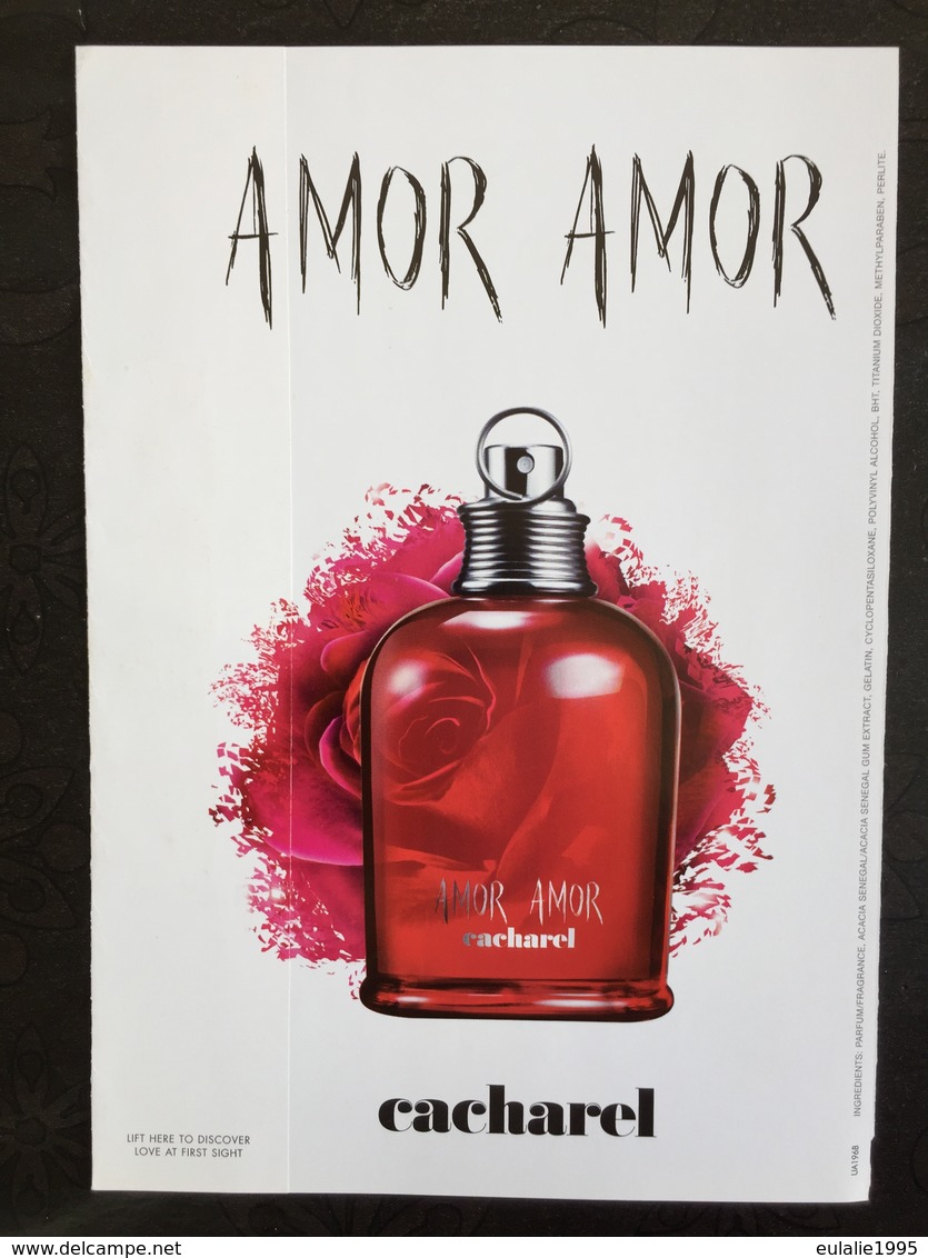 Ads Publicite Anglaise Magazine Recto Verso  Avec Rabat Amor Amor Cacharel 23,5 X 17cm - Parfumreclame (tijdschriften)