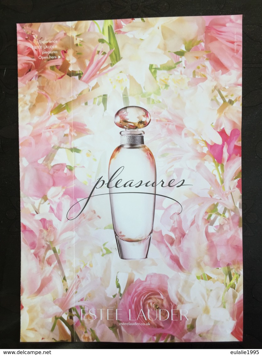 Ads Publicite Anglaise Magazine Recto Verso  Avec Rabat Pleasures Estee Lauder 21 X 29 Cm - Publicités Parfum (journaux)