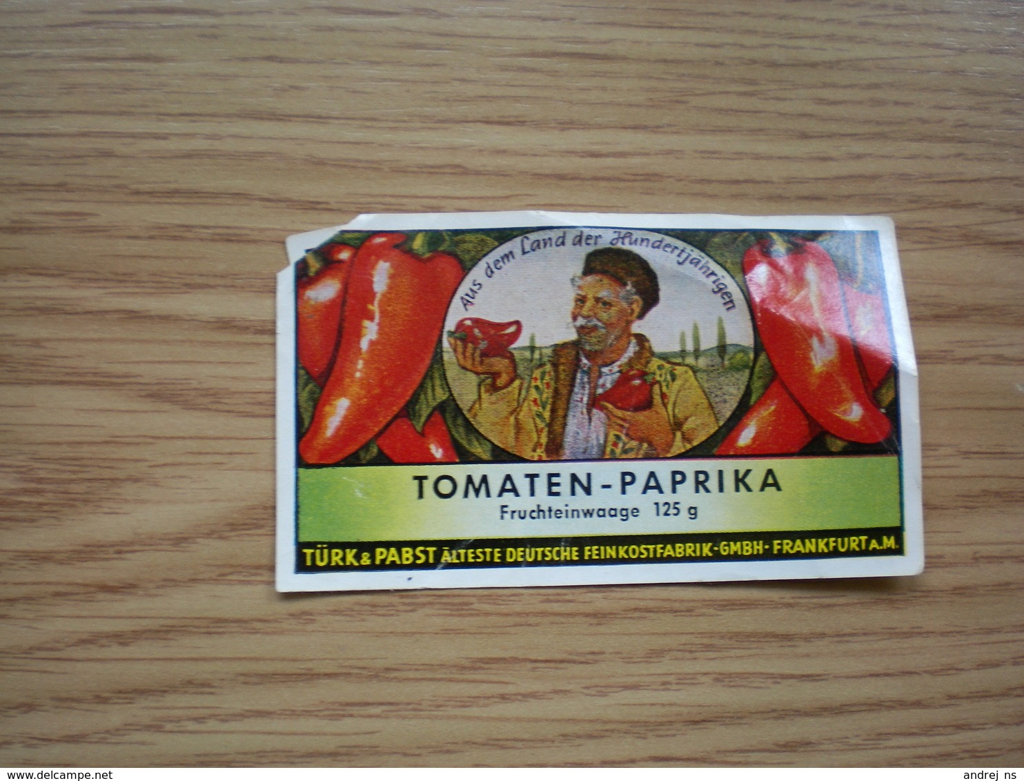 Tomaten Paprika Turk Pabst Alteste Deutsche Feinkostfabrik Frankfurt A M 8x4.5 Cm - Fruits Et Légumes