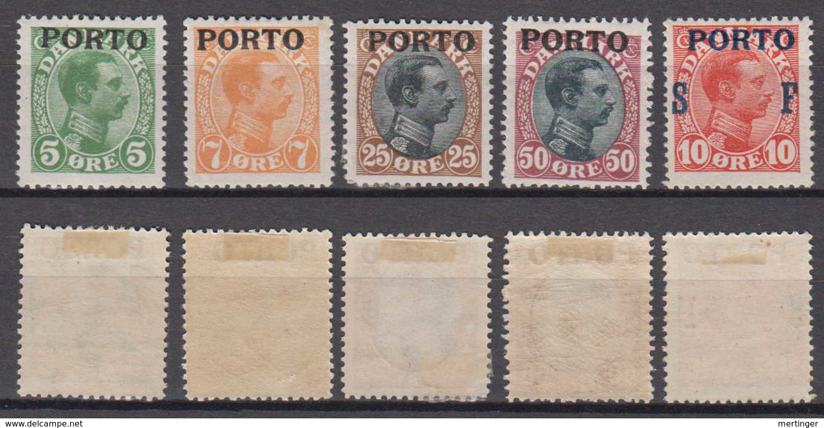 Dänemark Denmark Porto Mi# 2 + 3 + 6-8 * Mint Overprint 1921 - Postage Due
