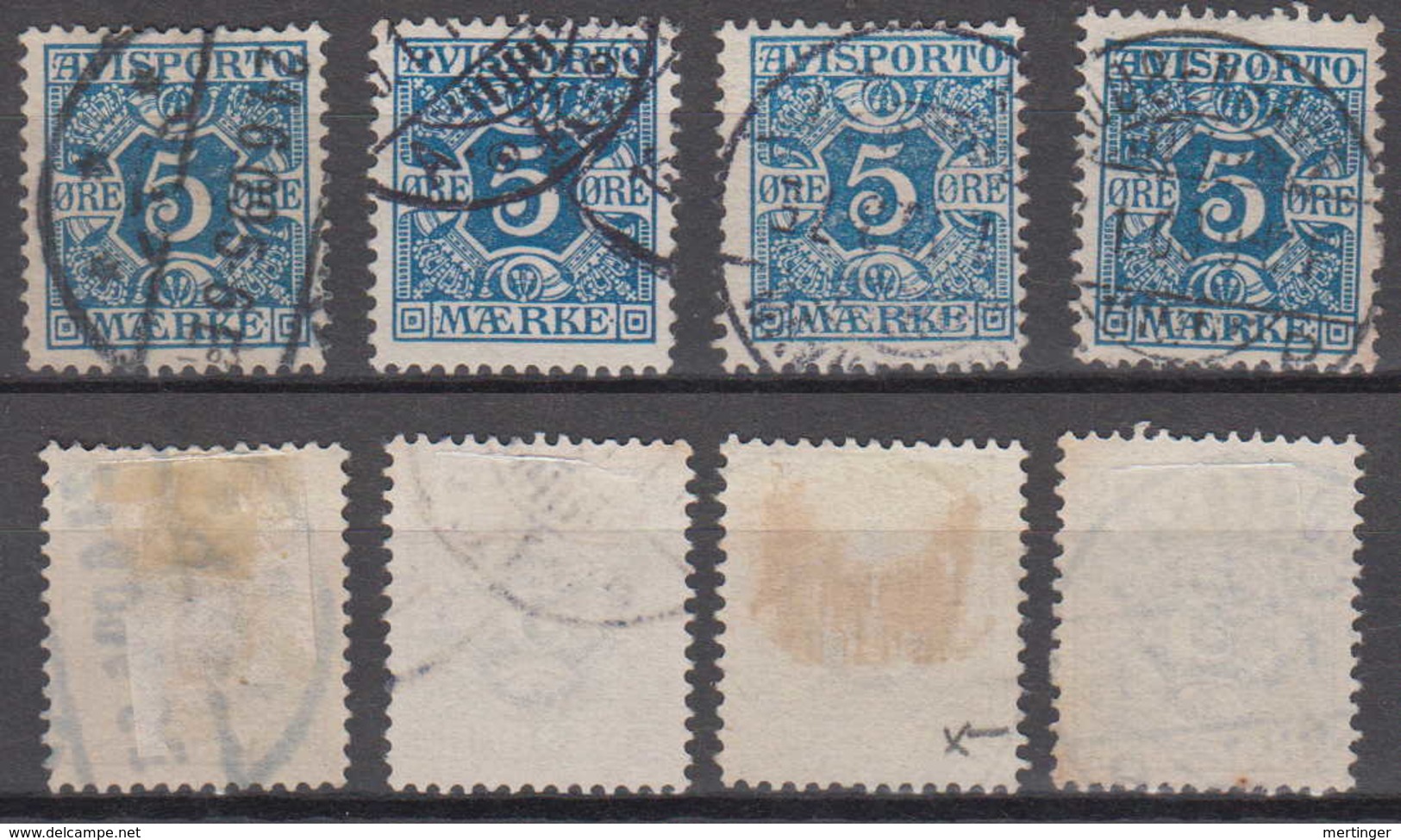 Dänemark Denmark Avis 4x Mi# 4 X Used - Revenue Stamps