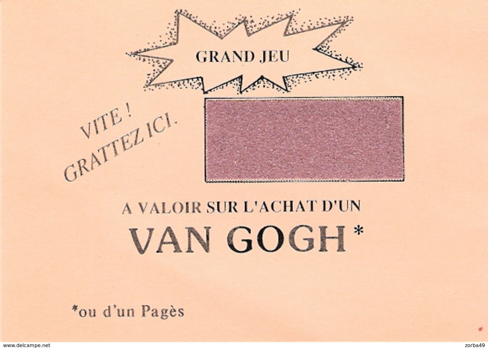 PAGES Grand Jeu Van Gogh Numérotée 75/100 - Pages