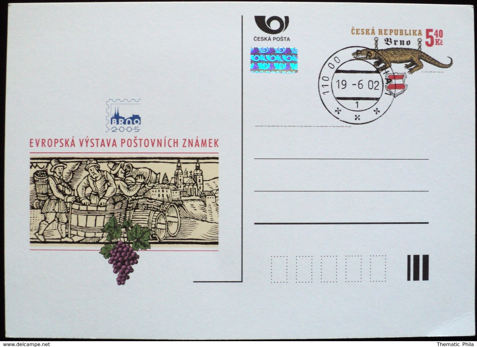 2005 Republika Ceska Wein Wine Vin Vino Vendange Vintage Vendimia Raisin Uva Grapes Grape Press Barrel-stationery Entier - Zonder Classificatie