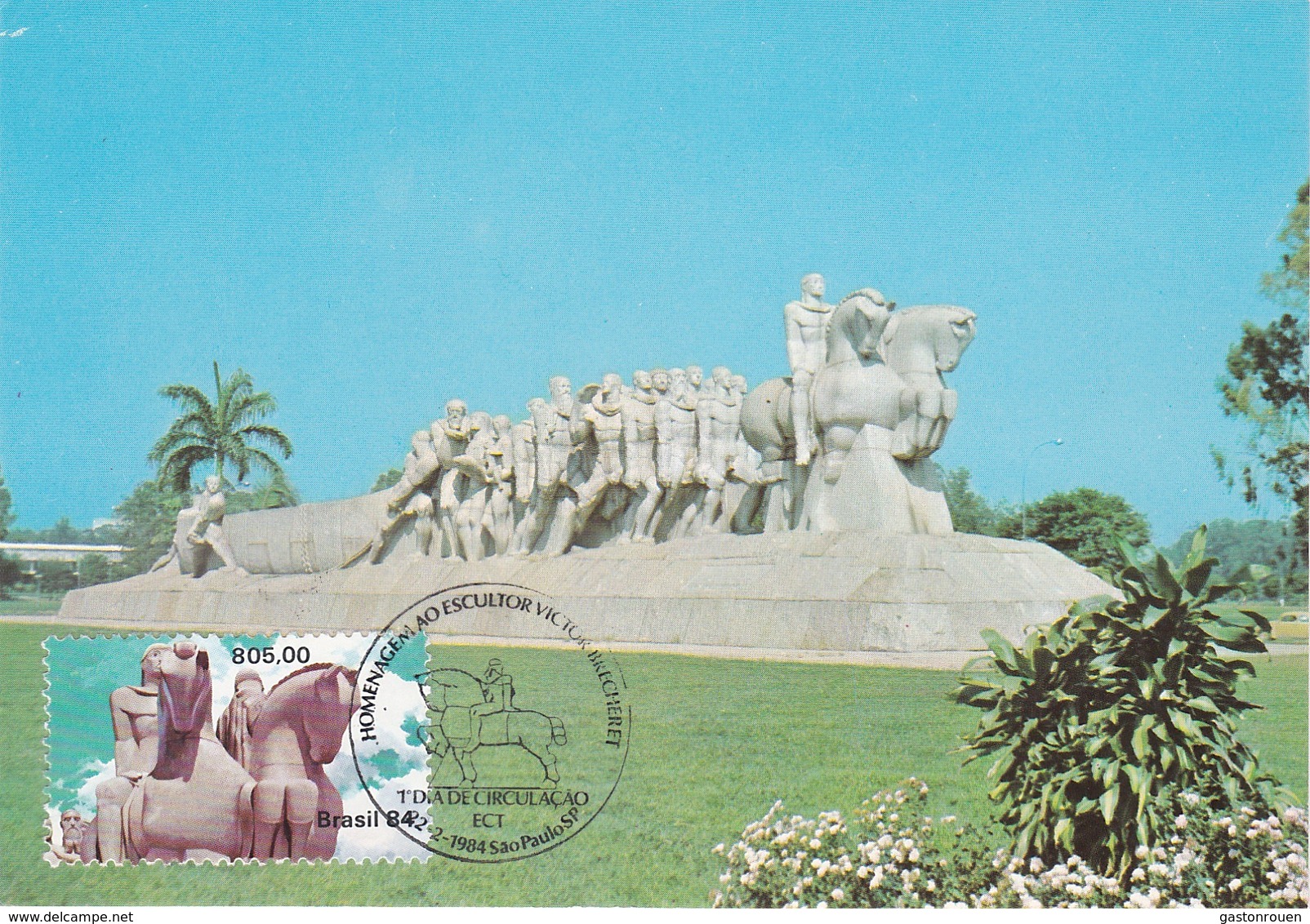 Carte Maximum  Sculpture Brésil 1984 Victor Brecheret - Tarjetas – Máxima