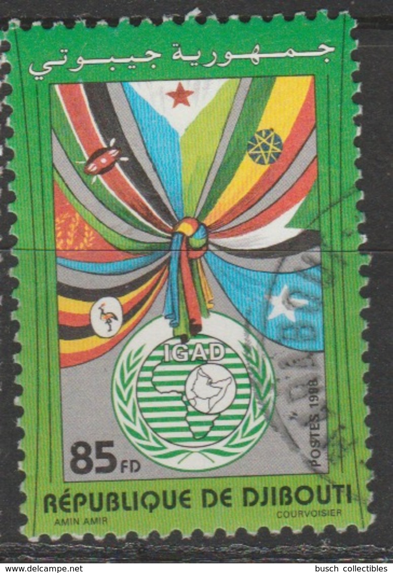 Djibouti Dschibuti 1998 Mi. 670 Oblitéré Used IGAD Drapeaux Flags Flaggen - Djibouti (1977-...)