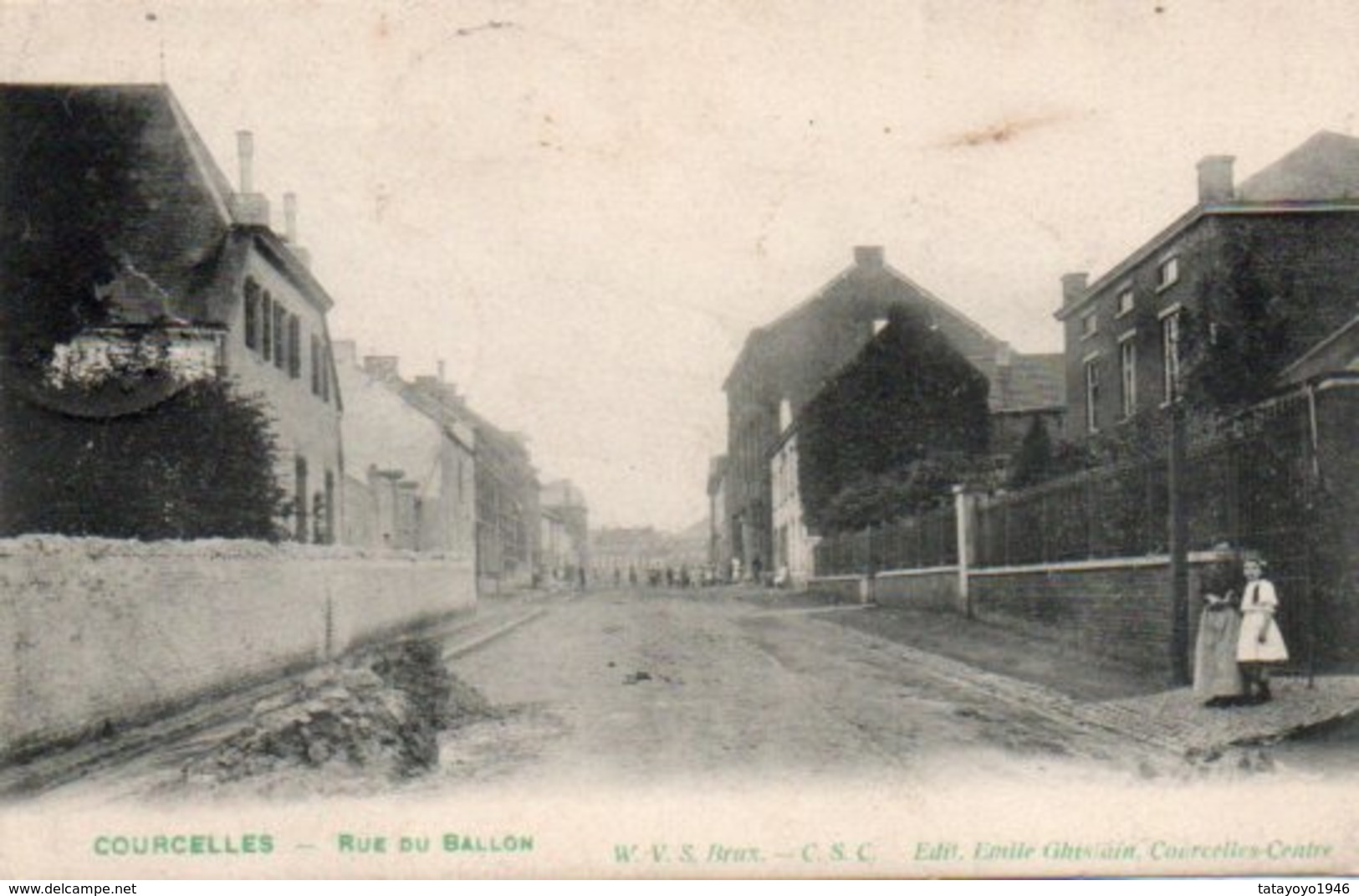 Courcelles  Rue Du Ballon Animée Circulé En 1912 - Courcelles