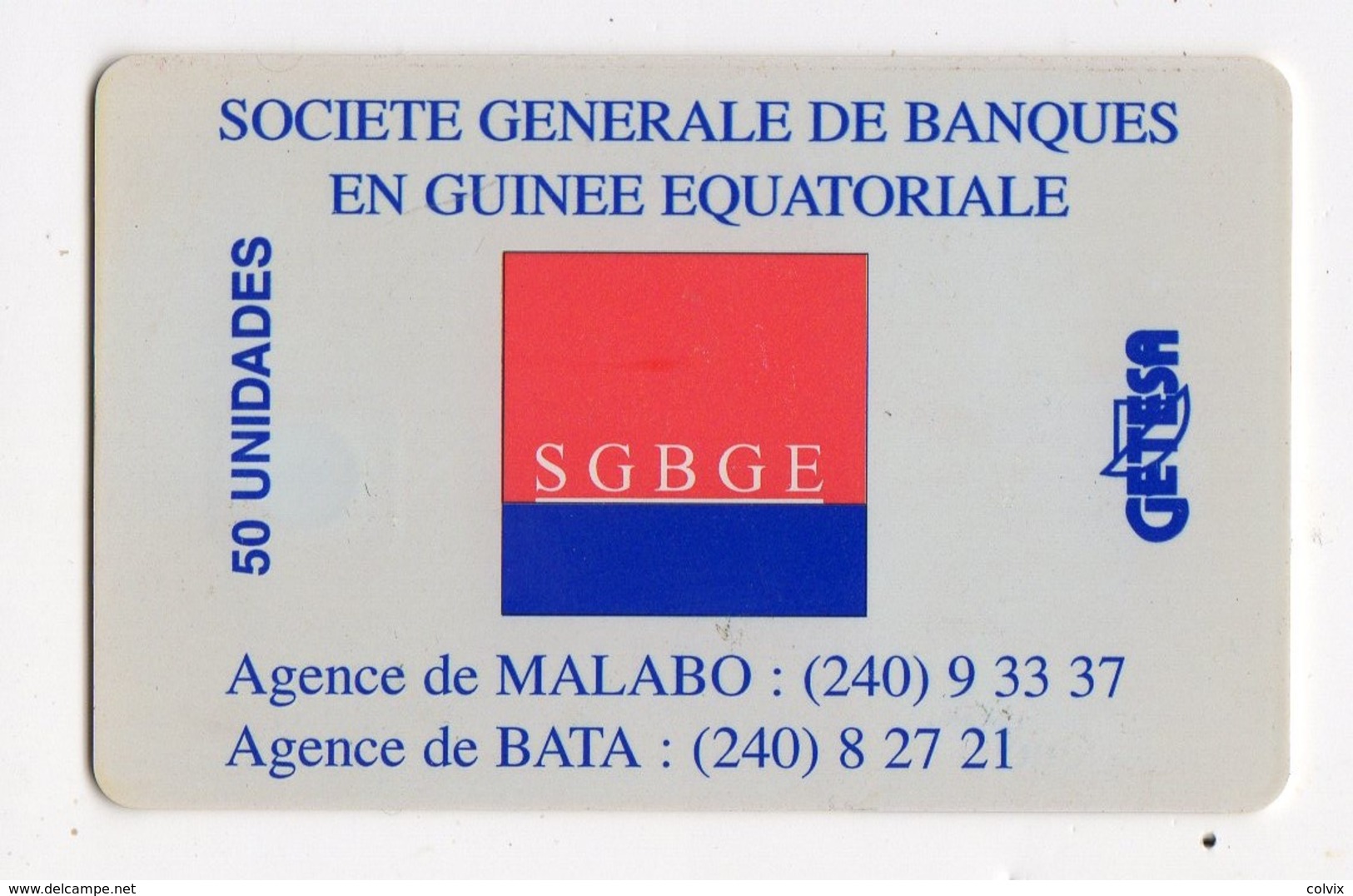 GUINEE EQUATORIALE TELECARTE GETESA REF MVCARDS EQG-22 SGBGE 50U - Equatorial Guinea