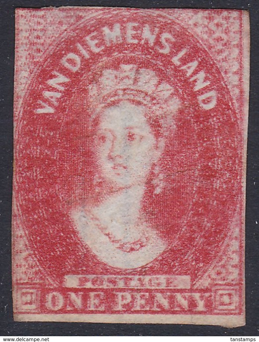 CLASSIC TASMANIA 1d CHALON IMPERF DOUBLE Or KISS PRINT - Mint Stamps
