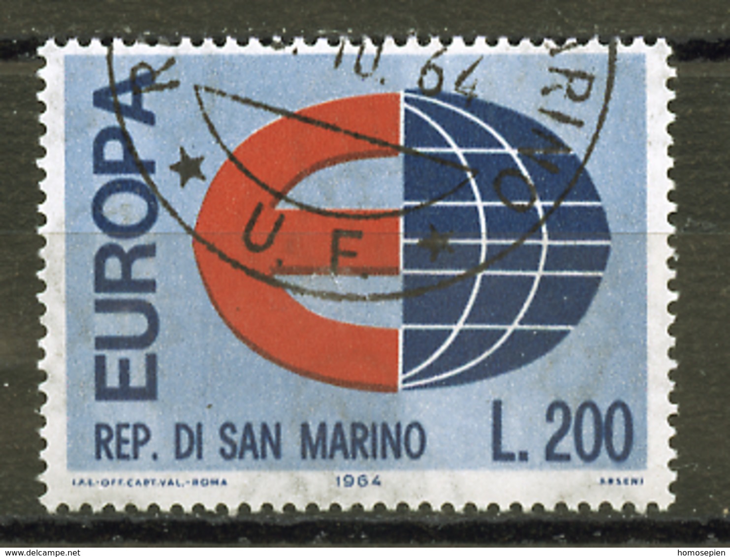 Saint Marin - San Marino 1964 Y&T N°639 - Michel N°826 (o) - 200l EUROPA - Usados