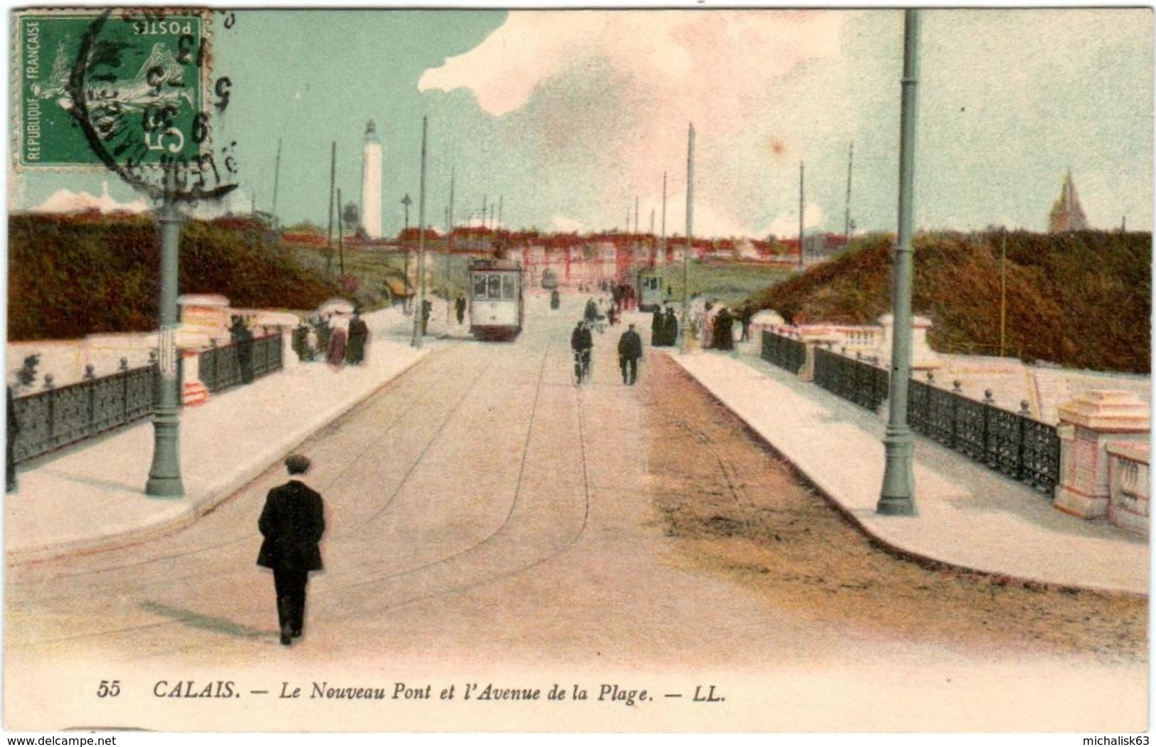 5KG 93. CALAIS - LE NOUVEAU PONT ET L' AVENUE DE LA PLAGE - Calais