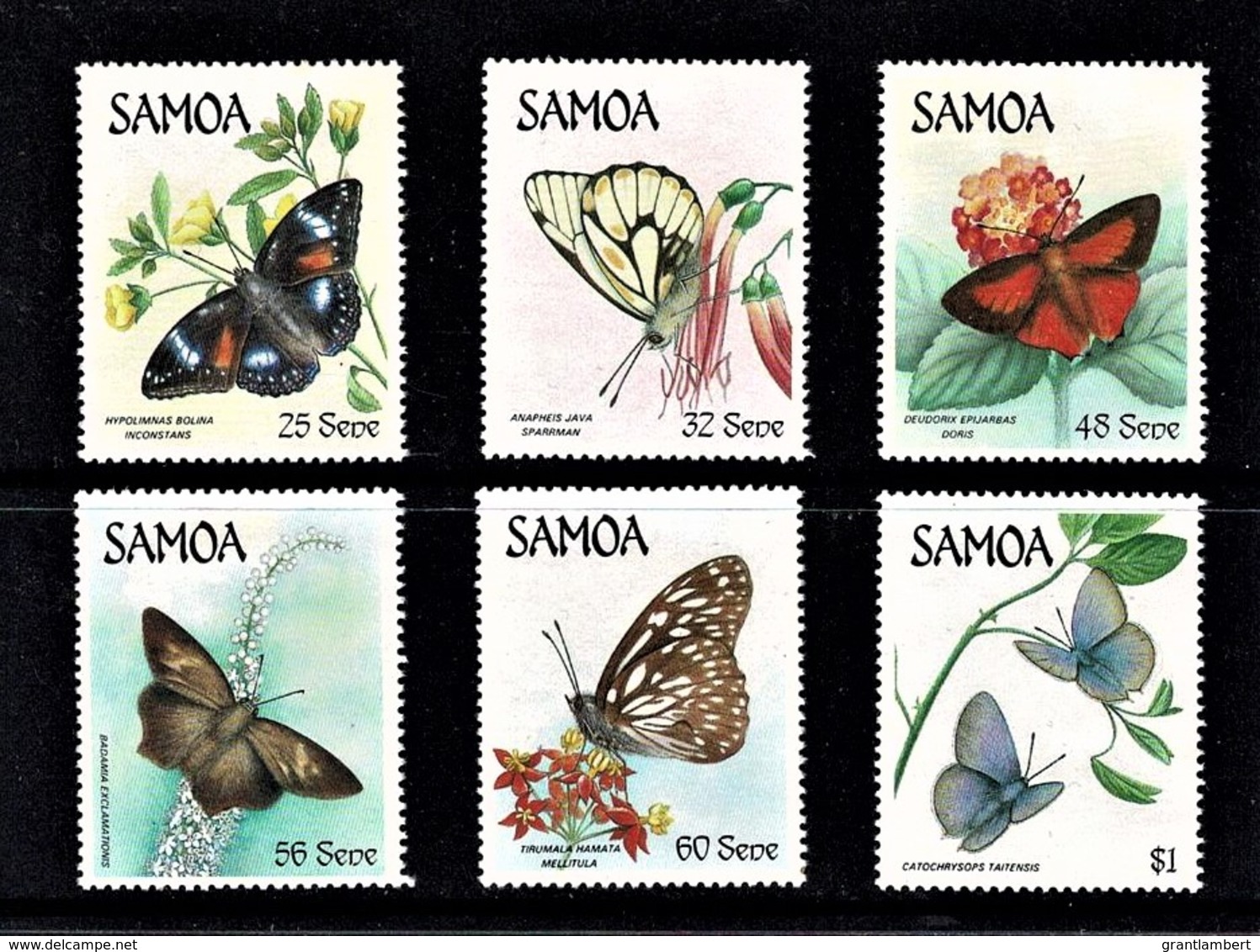Samoa 1986 Butterflies Set Of 6 Mint No Gum - Samoa
