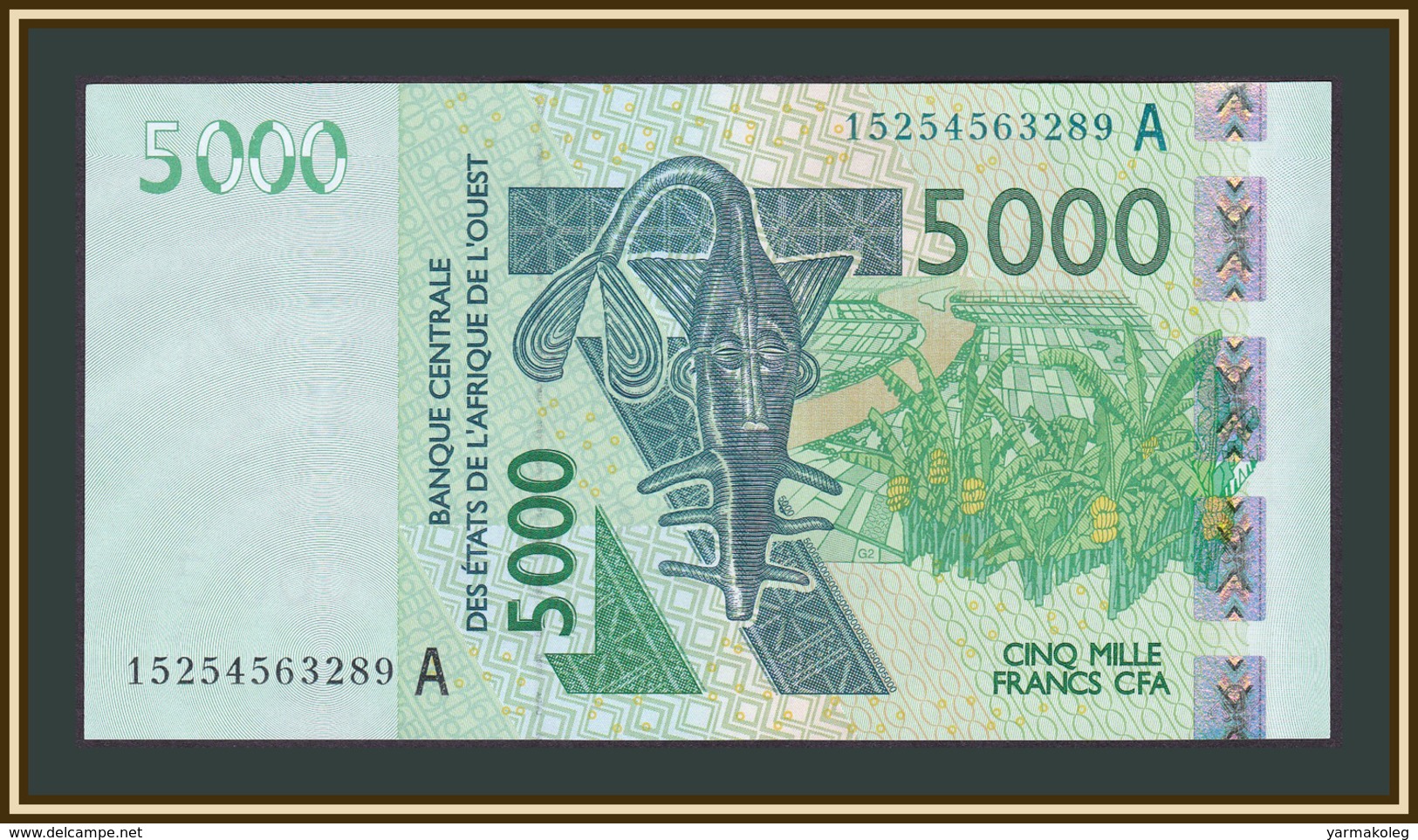 West African States (A - Ivory Coast) 5000 Francs 2015 P-117 (117Ao) UNC - Stati Dell'Africa Occidentale