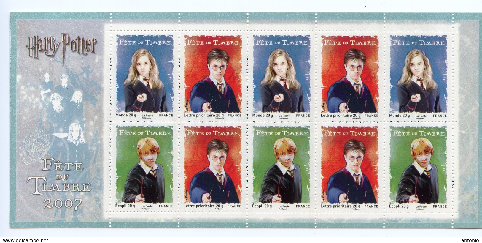 FRANCE - Carnet Harry Potter 2007 - Neuf** Non Plié -  50 % Faciale TVP - People