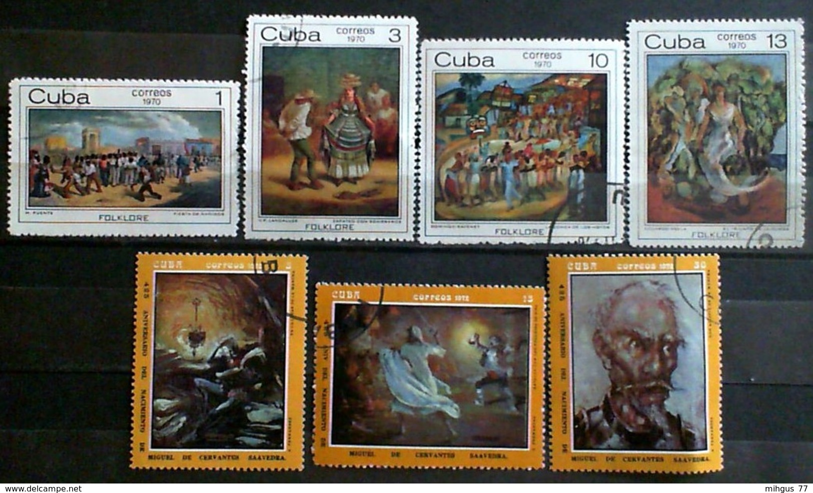 CUBA 1970-72 Paiting Used Stamps - Collections, Lots & Séries
