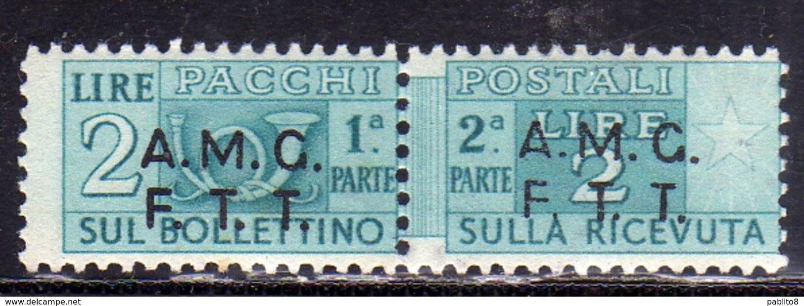 TRIESTE A 1947 1948 AMG-FTT SOPRASTAMPATO D'ITALIA ITALY OVERPRINTED PACCHI POSTALI PARCEL POST LIRE 2 MNH - Colis Postaux/concession