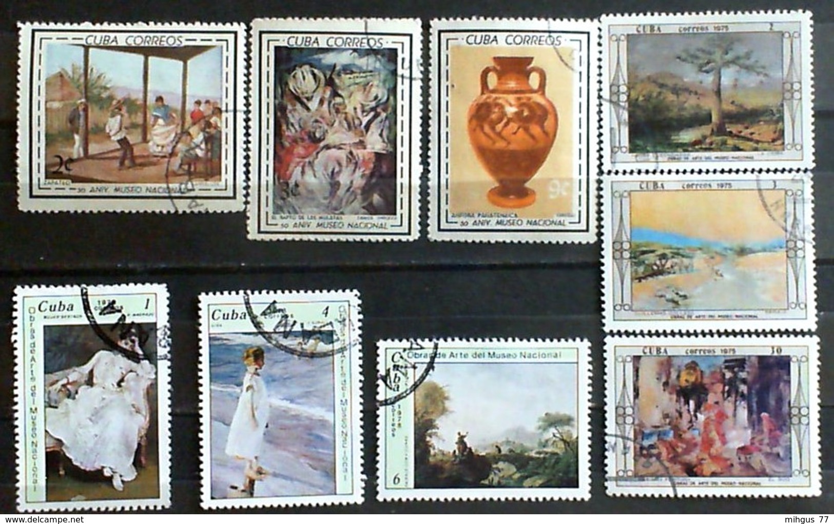 CUBA 1975-78 Paiting Used Stamps - Verzamelingen & Reeksen