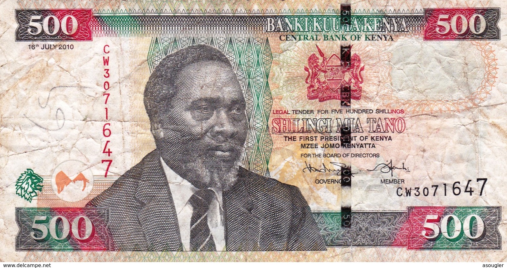 KENYA 500 Shillings 2010 G-VG P-50f "free Shipping Via Regular Air Mail (buyer Risk)" - Kenia