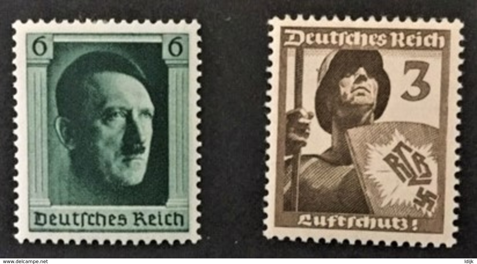 1937 48.Geburtstag Hitlers Mi. 646**), Luftschutz Mi.643**) - Ungebraucht