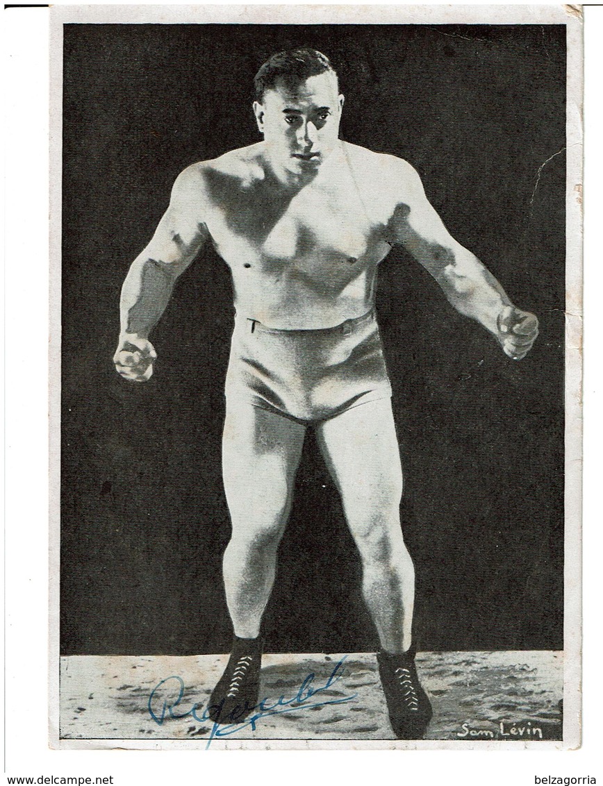 PHOTOGRAPHIE Avec AUTOGRAPHE RIGOULOT Charles Champion Olympique D' Haltéroplilie à 21 Ans 1903-1962 Voir Texte Au Verso - Weightlifting