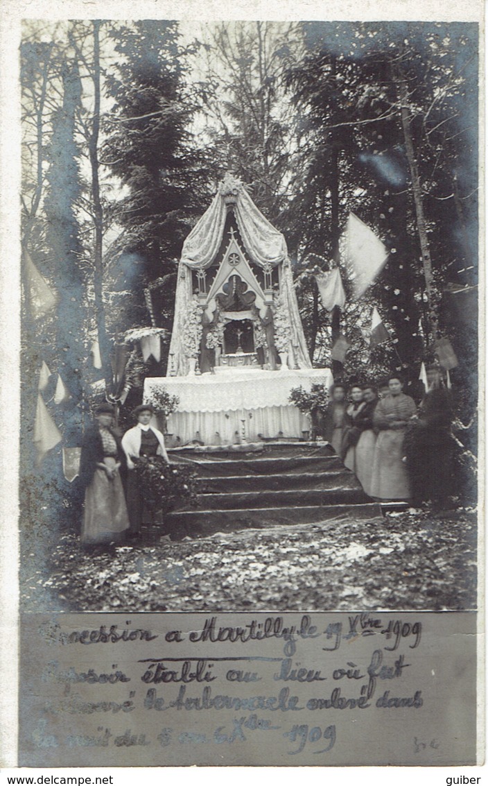 Herbeumont Martilly Procession 1909 Reposoir Carte Photo Animation - Otros & Sin Clasificación