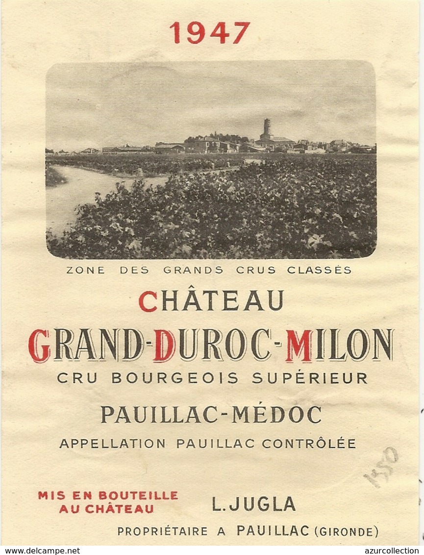 CHATEAU GRAND DUROC MILON . PAUILLAC - Bordeaux