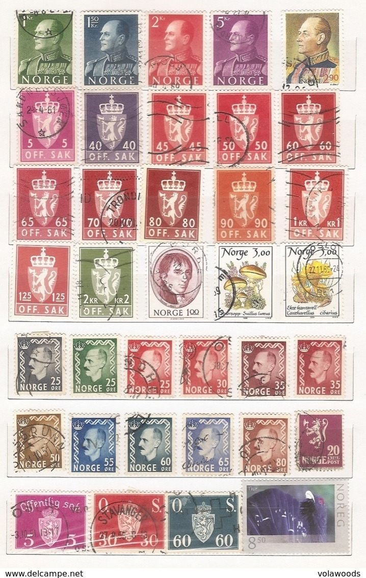 Norvegia - lotto di 300 francobolli usati tutti diversi - senza album!!!!
