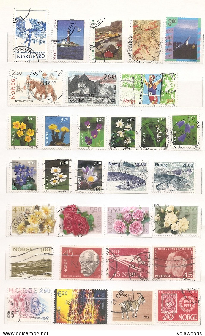 Norvegia - lotto di 300 francobolli usati tutti diversi - senza album!!!!