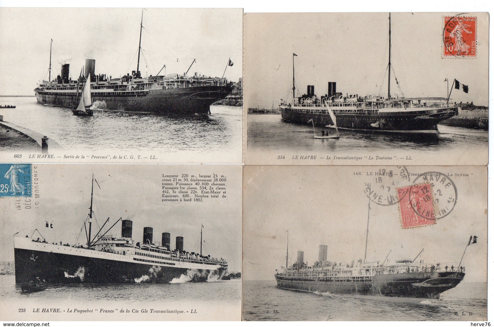 LOT 50 CPA - Bateau - Paquebot - Steamer - LE HAVRE - 5 - 99 Cartoline