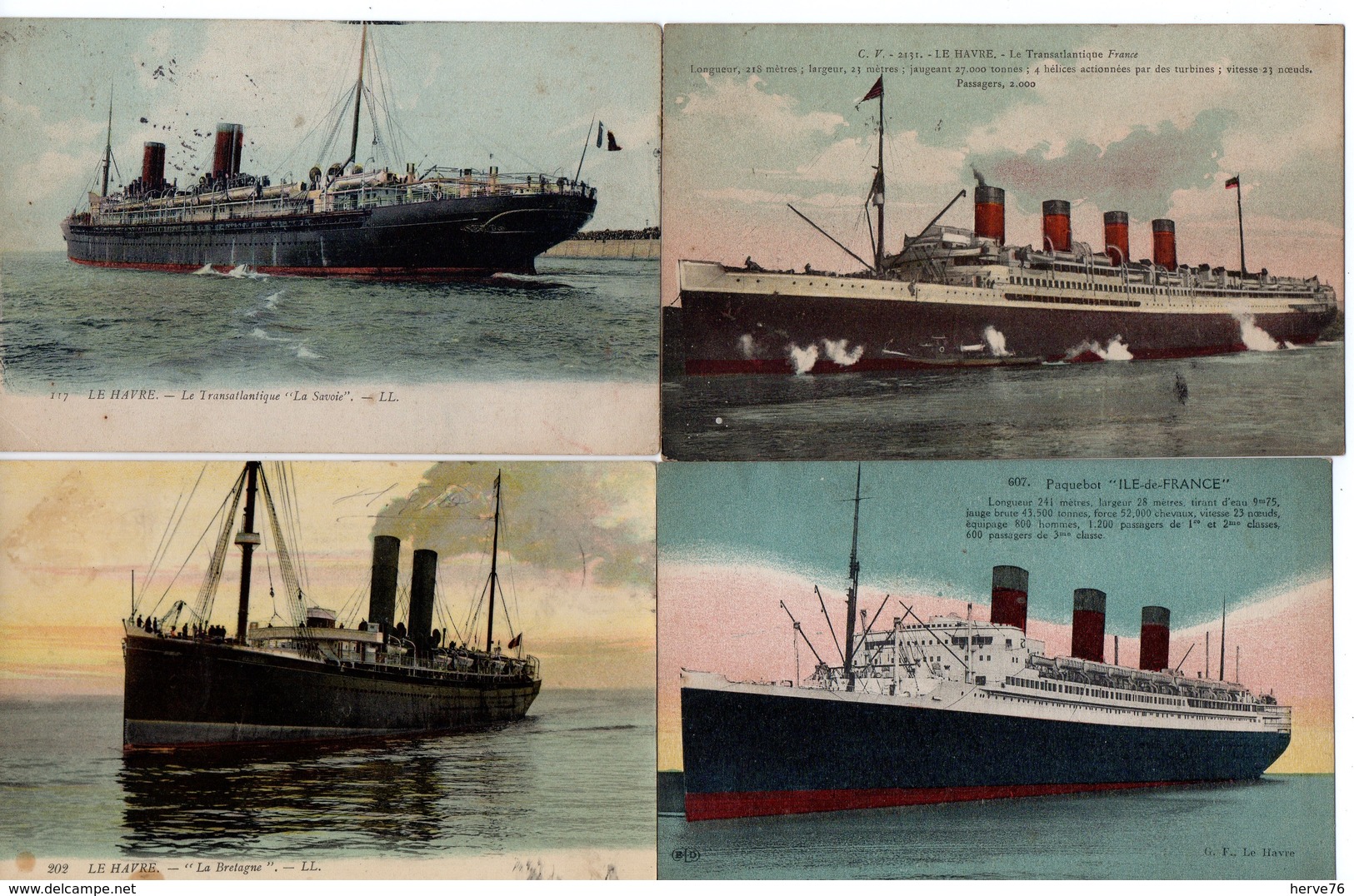 LOT 50 CPA - bateau - paquebot - steamer - LE HAVRE