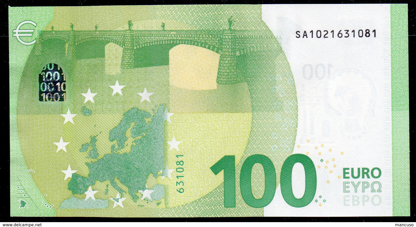100 EURO ITALIA SA S003  "02" - DRAGHI  UNC - 100 Euro