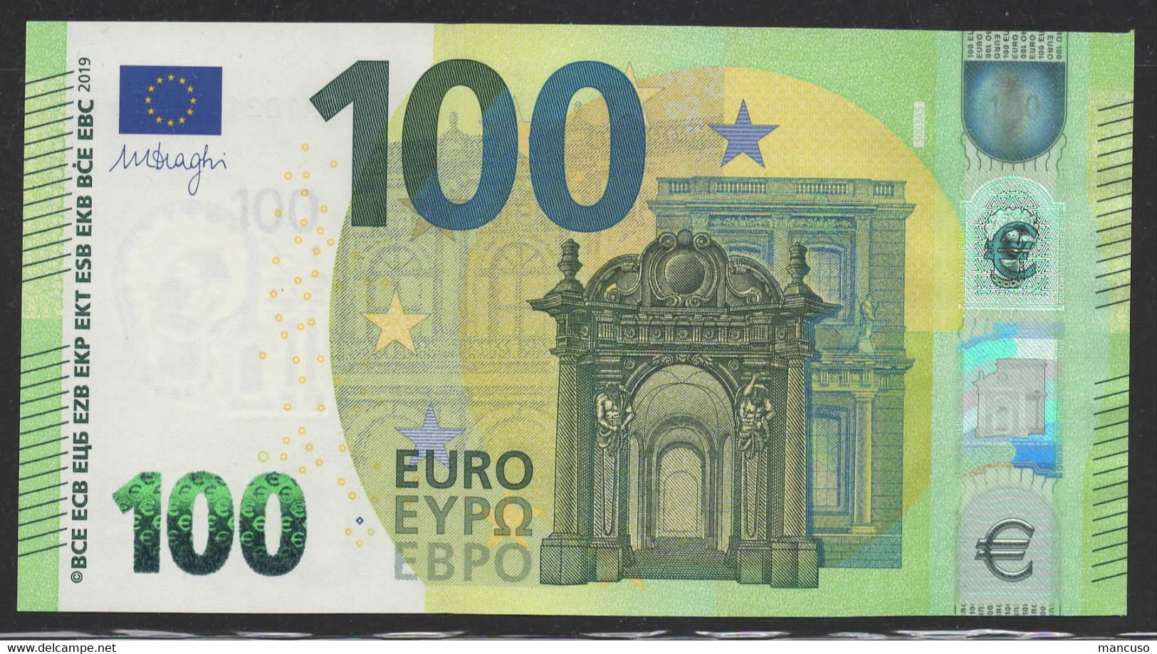 100 EURO ITALIA SA S003  "02" - DRAGHI  UNC - 100 Euro