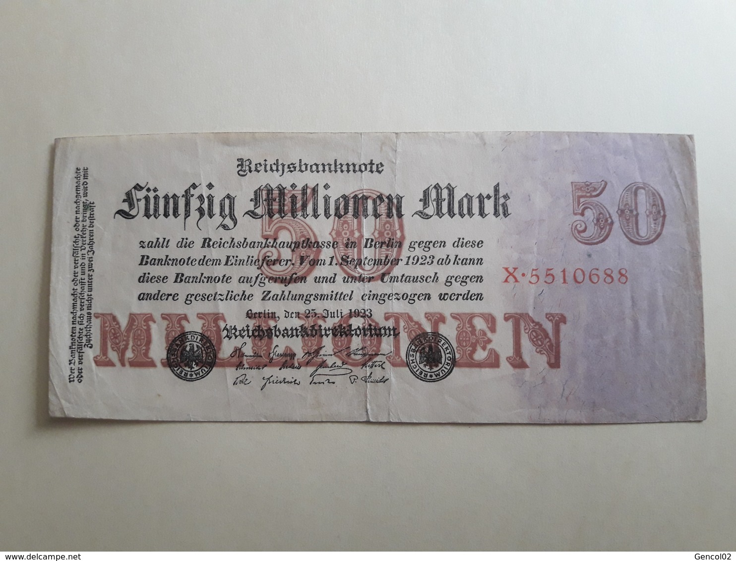 50 Millionen Mark 1923 - Other & Unclassified