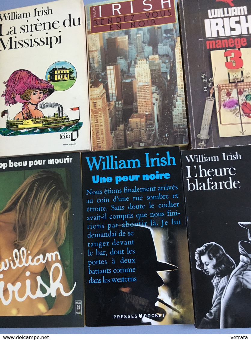 13 Livres De William Irish En Collection De Poche (Presses-Pocket/Rivages/Club Des Masques/Folio & Série Noire) - Paquete De Libros