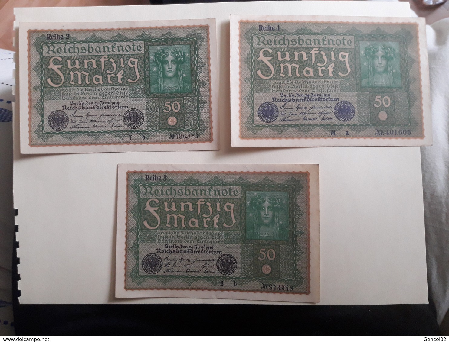 X3 Billets 50 Sunfzig Mark (comme Neuf) - Collections