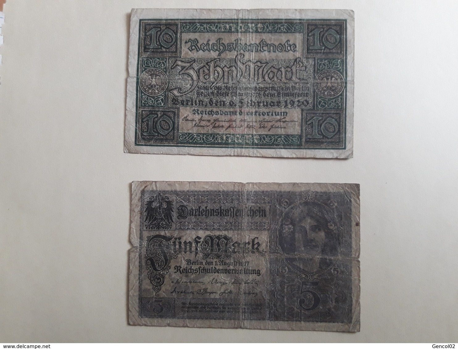 X2 Billets Zehnmark 10, 5, 1917 - Verzamelingen