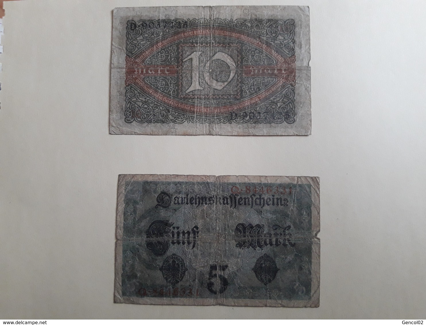 X2 Billets Zehnmark 10, 5, 1917 - Sammlungen