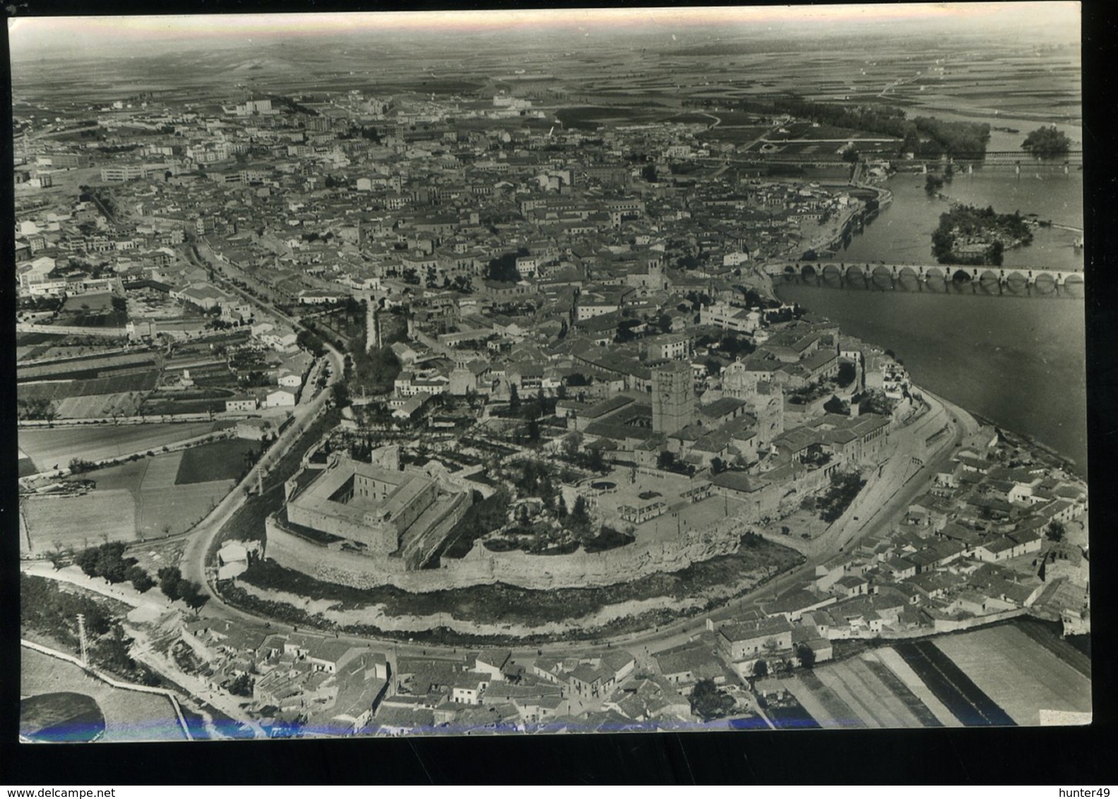 Zamora Desde El Aire Vista General En 1er Termino Catedral Y Castillo A La Derecha Rio Duero 1961 PAISAIES ESPANOLES - Zamora