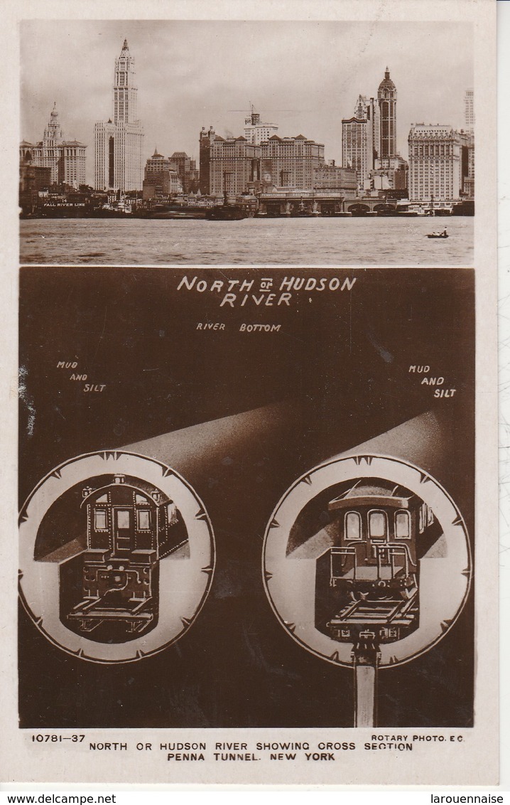 USA - NEW YORK - North Or Hudson River Showing Cross Section Penna Tunnel - Hudson River