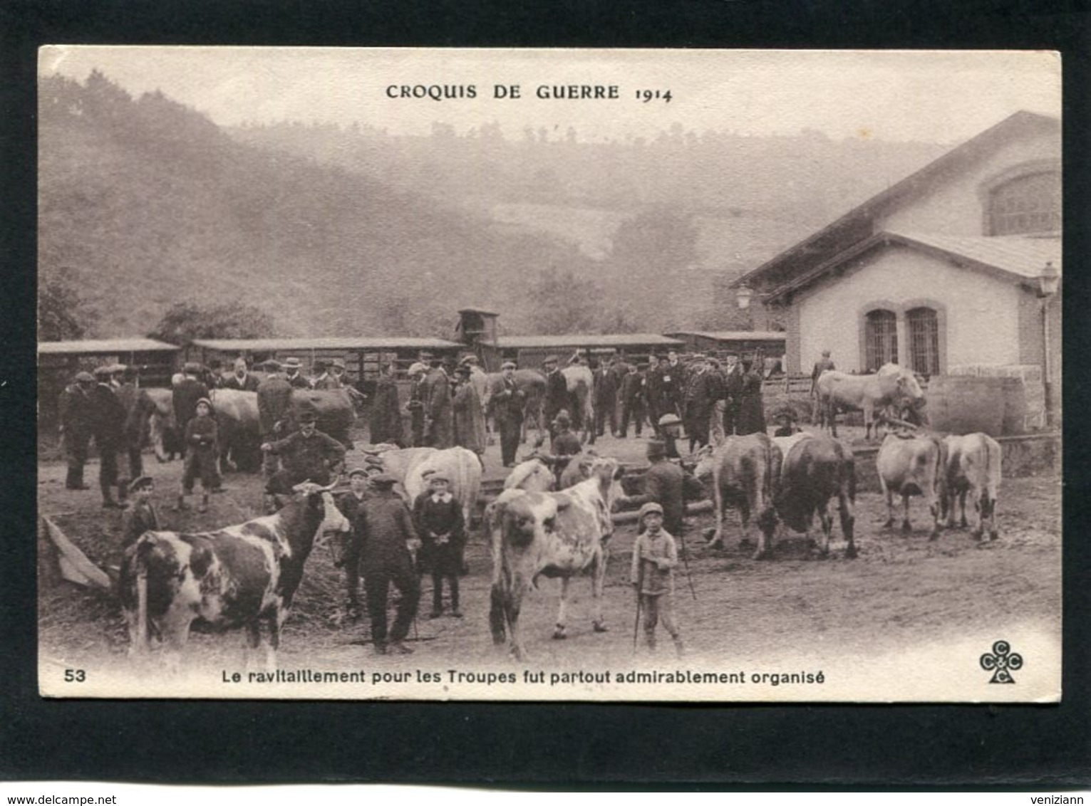 CPA - CROQUIS DE GUERRE 1914 - Le Ravitaillement Pour Les Troupes Fut Partout Admirablement Organisé, Très Animé - War 1914-18